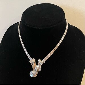 Vintage Coro Silver Tone Statement Necklace Multi Strand Elegant